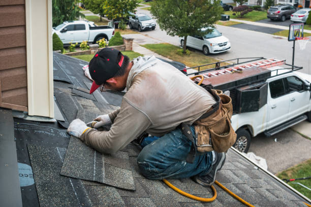 Professional Roof Replacement technician working in Hanscom AFB, MA